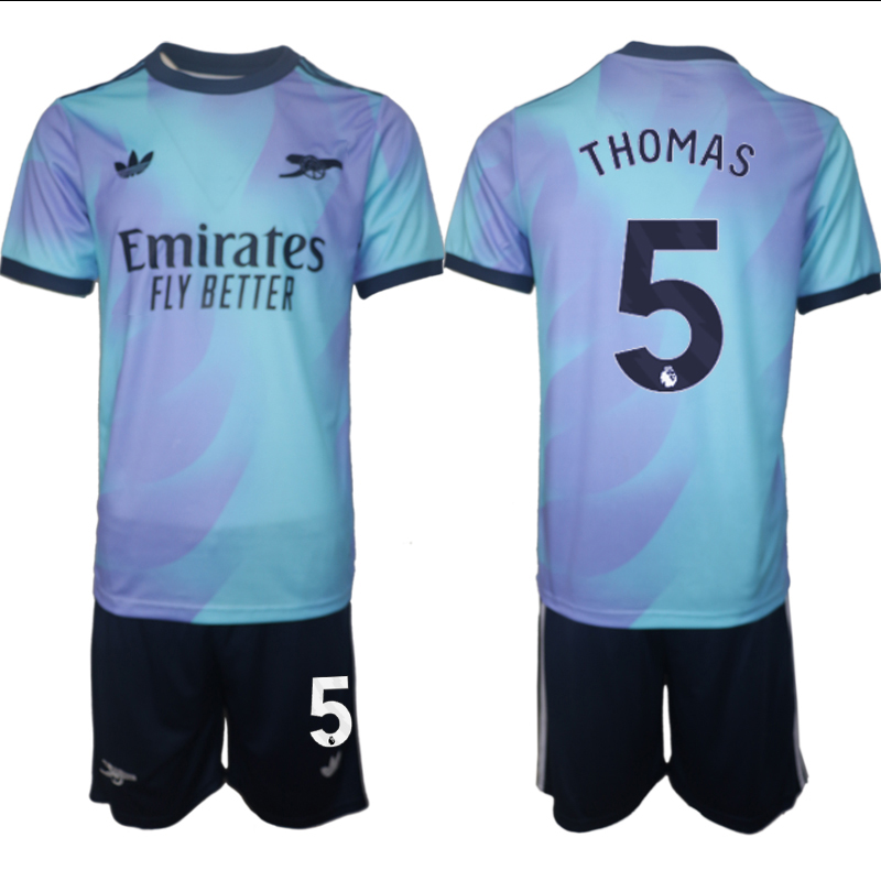Men 2024-2025 Club Arsenal away Purple blue #5 Soccer Jersey->customized nfl jersey->Custom Jersey